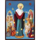 Icoana Maicii Domnului „Bucuria tuturor celor necăjiți” - lucru manual cu fundal albastru