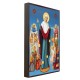 Icoana Maicii Domnului „Bucuria tuturor celor necăjiți” - lucru manual cu fundal albastru