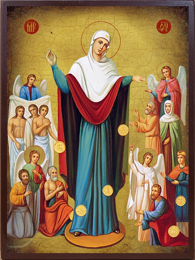 Icoana Maicii Domnului „Bucuria tuturor celor necăjiți” - aspect îmbătrânit autentic