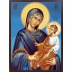 Icoana Maicii Domnului „Grabnic Ascultătoare” („Gorgoepikou”) - manual lucrată cu fundal albastru