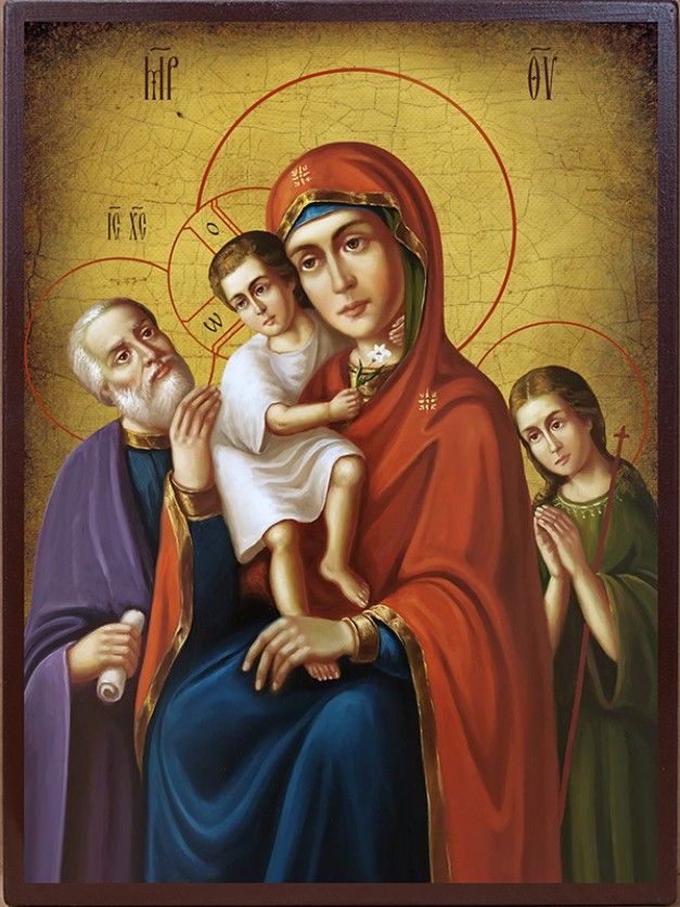 Icoana Maicii Domnului „Trei Bucurii” - aspect îmbătrânit autentic