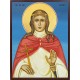 Icoana cu Sf. Muceniță Agnia din Roma - lucru manual cu fundal albastru