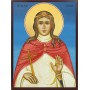 Icoana cu Sf. Muceniță Agnia din Roma - lucru manual cu fundal albastru
