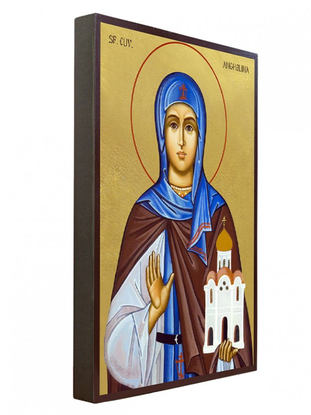 Icoana cu Sfânta Cuv. Anghelina - aurie