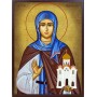 Icoana cu Sf. Anghelina - aspect îmbătrânit autentic