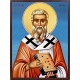 Icoana cu Sf. Sfinţit Mucenic Antim - manual lucrată fundal albastru