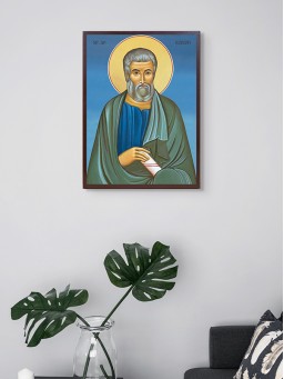 Icoana cu Sf. Apostol Rodion - creată manual cu fundal albastru