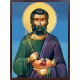 Icoana cu Sf. Foca - lucru manual cu fundal albastru