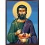 Icoana cu Sf. Foca - lucru manual cu fundal albastru