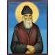 Icoana cu Sf. Paisie Aghioritul - creată manual cu fundal albastru