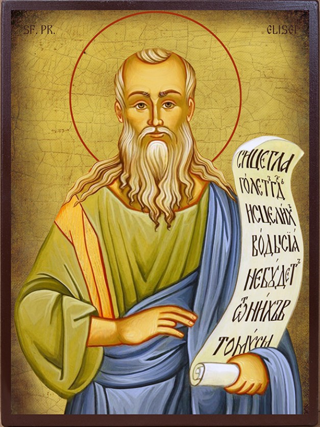 Icoana cu Sf. Elisei - aspect îmbătrânit autentic