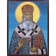 Icoana cu Sfântul Ierarh Serafim (Sobolev) - creată manual cu fundal albastru