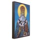 Icoana cu Sfântul Ierarh Serafim (Sobolev) - creată manual cu fundal albastru