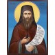 Icoana cu Sf. Siluan Athonitul - lucru manual unicat cu fundal albastru