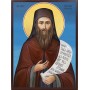 Icoana cu Sf. Siluan Athonitul - lucru manual unicat cu fundal albastru