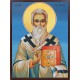 Icoana cu Sf. Silvestru - fundal albastru