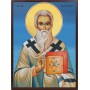 Icoana cu Sf. Silvestru - fundal albastru