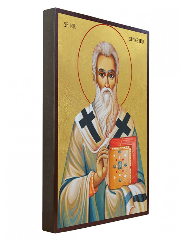 Icoana cu Sfantul Silvestru - aurită