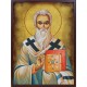 Icoana cu Sf. Silvestru - aspect îmbătrânit autentic