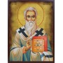 Icoana cu Sf. Silvestru - aspect îmbătrânit autentic
