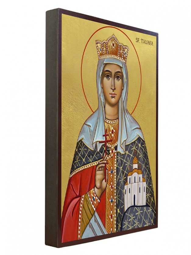 Icoana cu Sfânta Tamara, regina Georgiei - fundal auriu