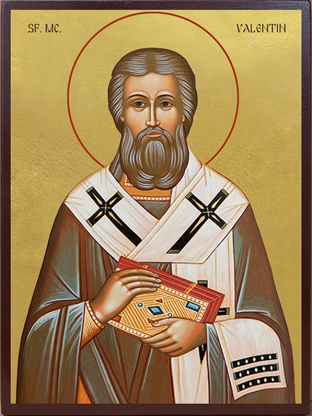 Icoana cu Sf. Mц. Valentin, Episcopul Umbriei - fundal auriu