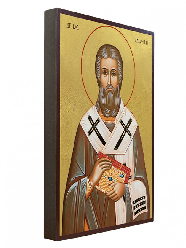 Icoana cu Sf. Mц. Valentin, Episcopul Umbriei - fundal auriu