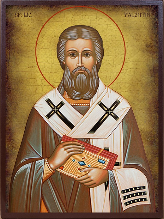 Icoana cu Sf. Valentin, Episcopul Umbriei - fundal patinat