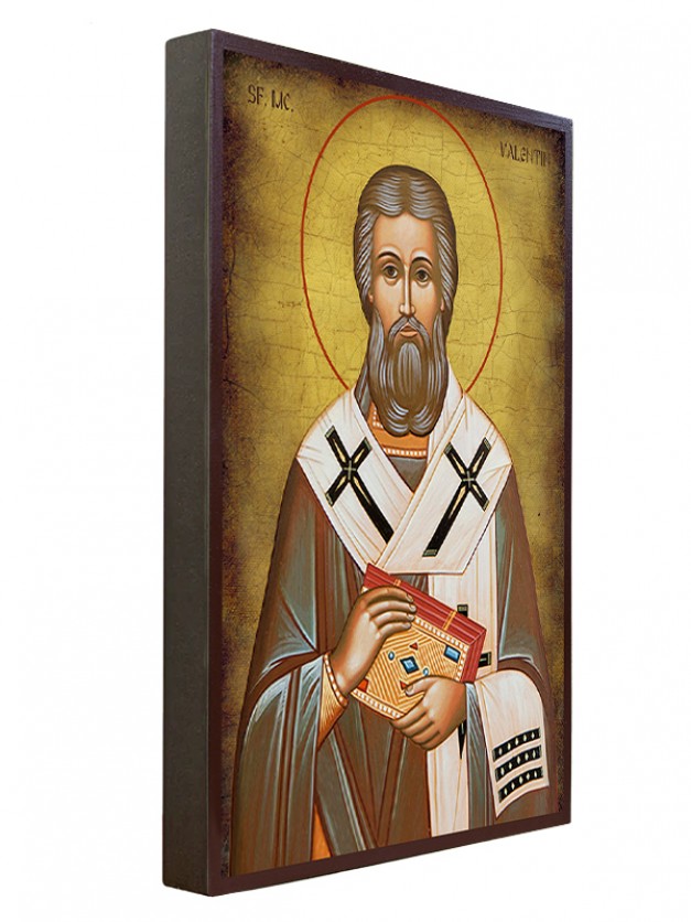 Icoana cu Sf. Valentin, Episcopul Umbriei - fundal patinat