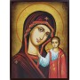 Icoana Maicii Domnului din Kazan (Kazanskaia) - patină de vechime adăugată