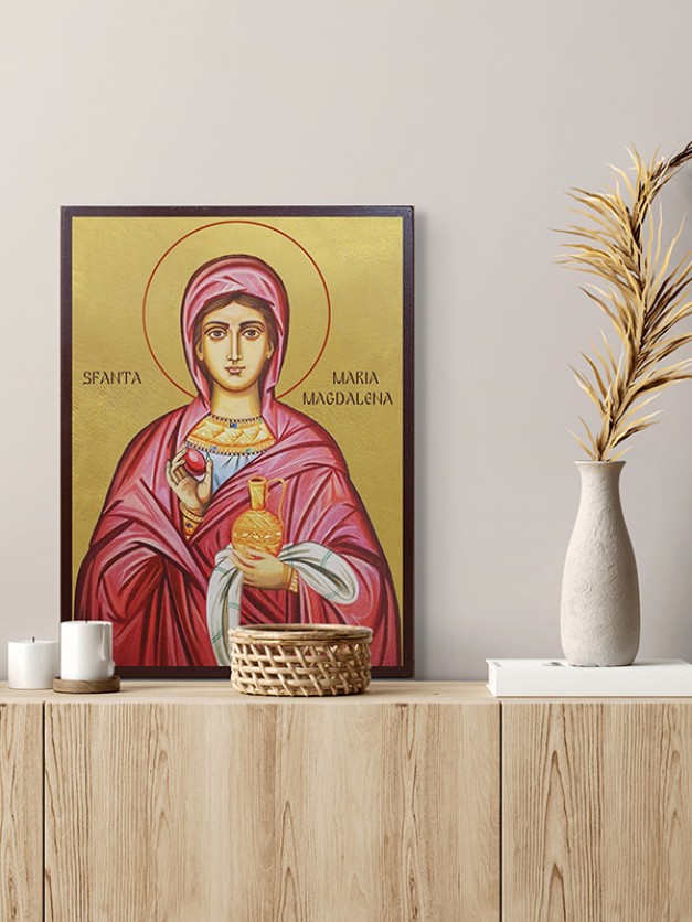 Icoana cu Sfânta Maria Magdalena - aurie