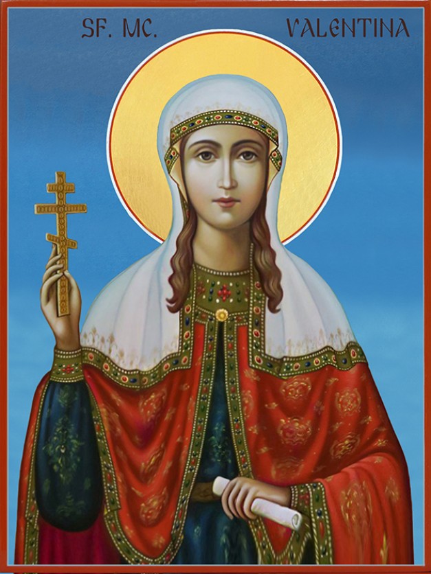 Icoana cu Sfânta Muceniță Valentina - lucru manual unicat