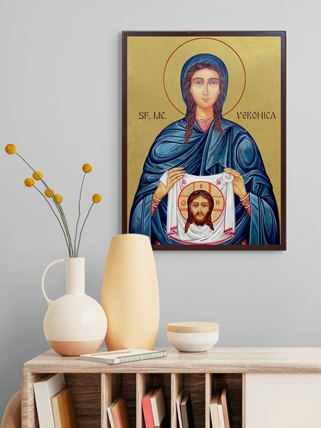 Icoana cu Sfânta Veronica - fundal auriu