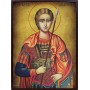 Icoana cu Sfântului Dumitru/ Dimitrie - patină de vechime adăugată