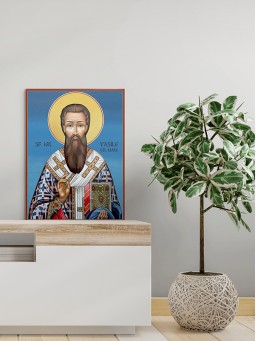 Icoana cu Sfântul Vasile cel Mare - creată manual
