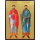 Icoana cu Sfinții Mucenici Doctori fără de arginți, Cosma și Damian - aurită