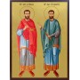 Icoana cu Sfinții Mucenici Doctori fără de arginți, Cosma și Damian - aurită